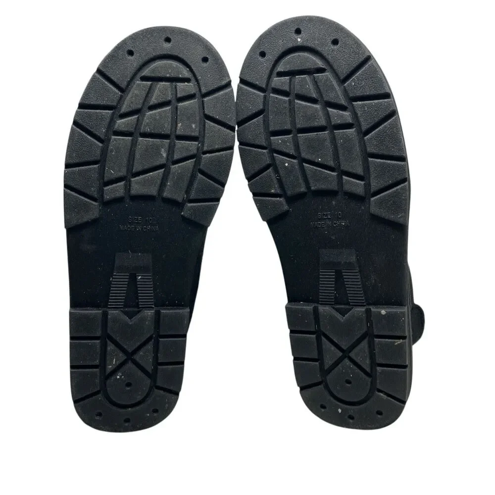 Steve Madden Slipper Boots Mens 10 Black Fabric Upper Faux Fur Lined Clinton